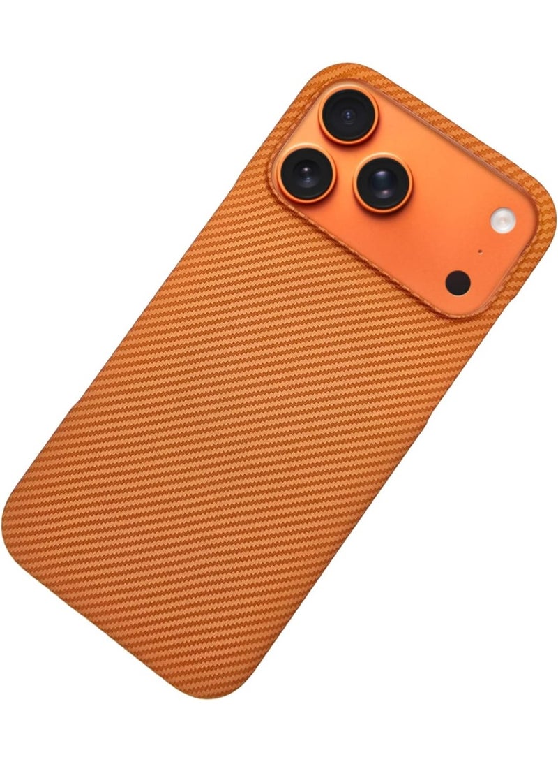 Phoni Ultra Slim Magnetic Case for iPhone 17 Pro Max, Compatible with MagSafe, Thin Lightweight Matte Phone Case, Carbon Fiber Style Texture, Raised Camera Protection (Molten Copper – Orange Carbon) - Image 5